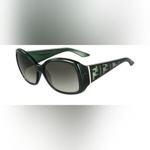 Fendi Green Logo-Trim Oversized Sunglasses FS5196 EUC